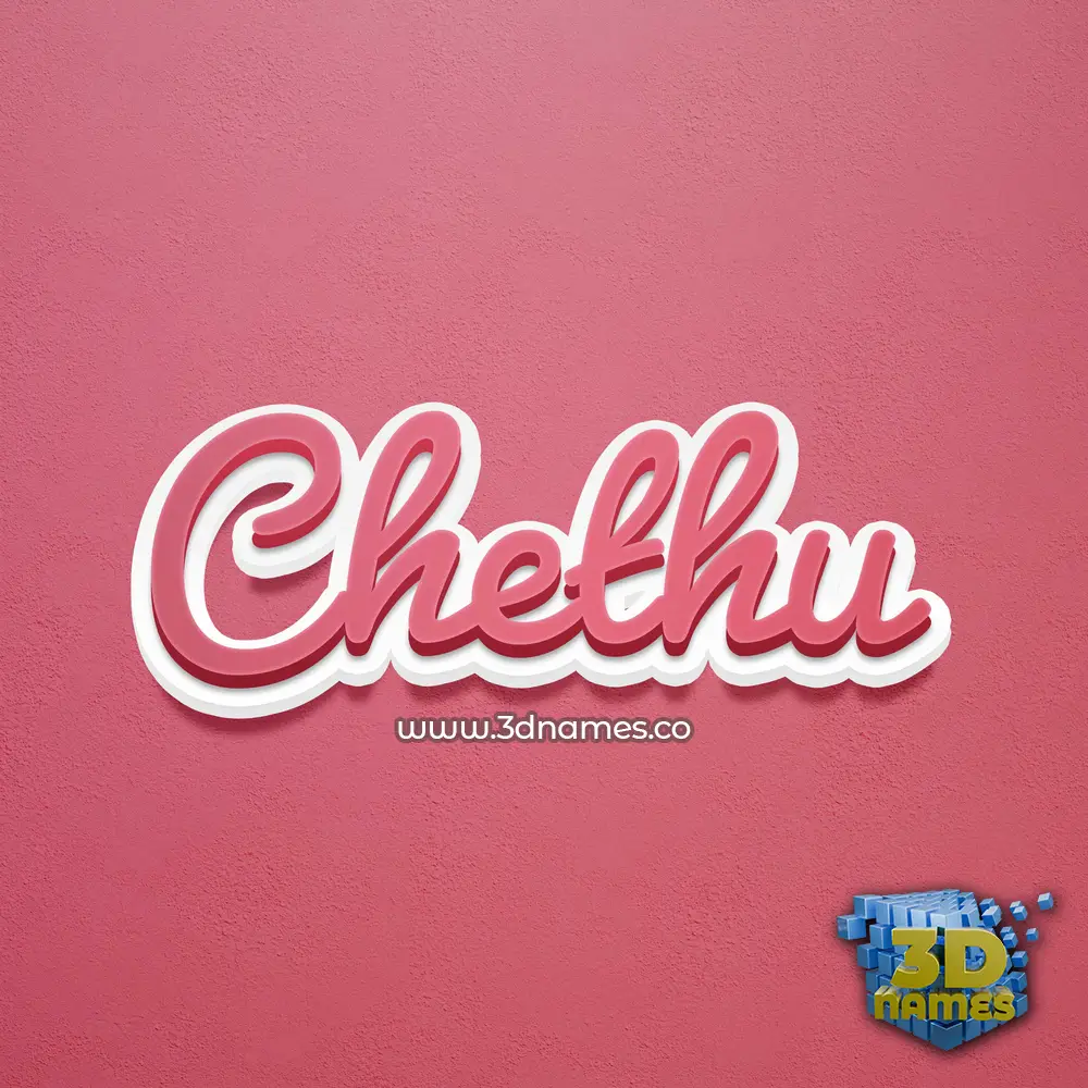chethu in Red Scribble style - 3D name wallpaper