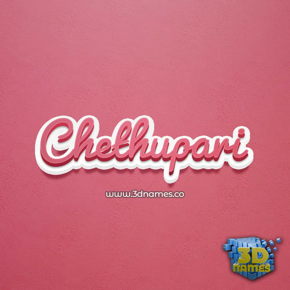 chethupari in Red Scribble style - 3D name wallpaper