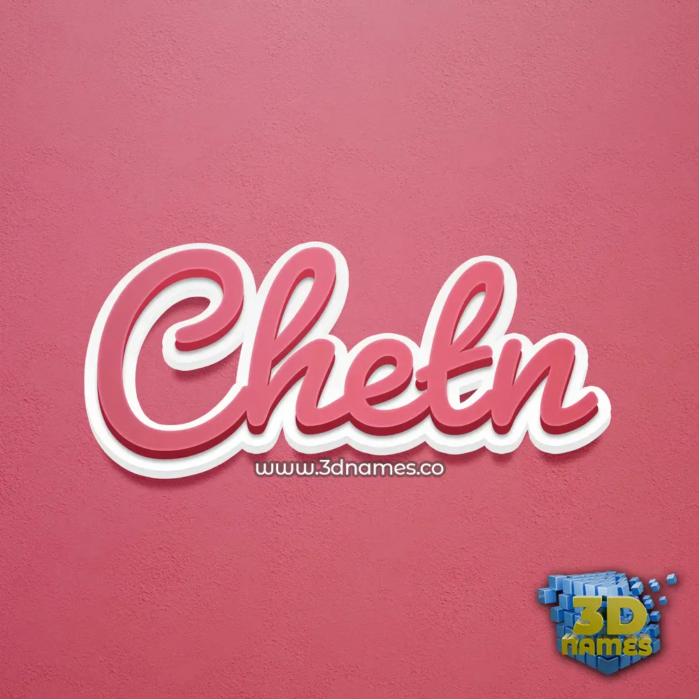 chetn in Red Scribble style - 3D name wallpaper