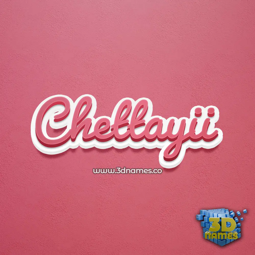 chettayii in Red Scribble style - 3D name wallpaper