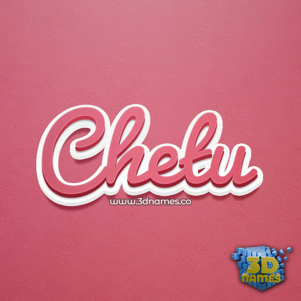 chetu in Red Scribble style - 3D name wallpaper