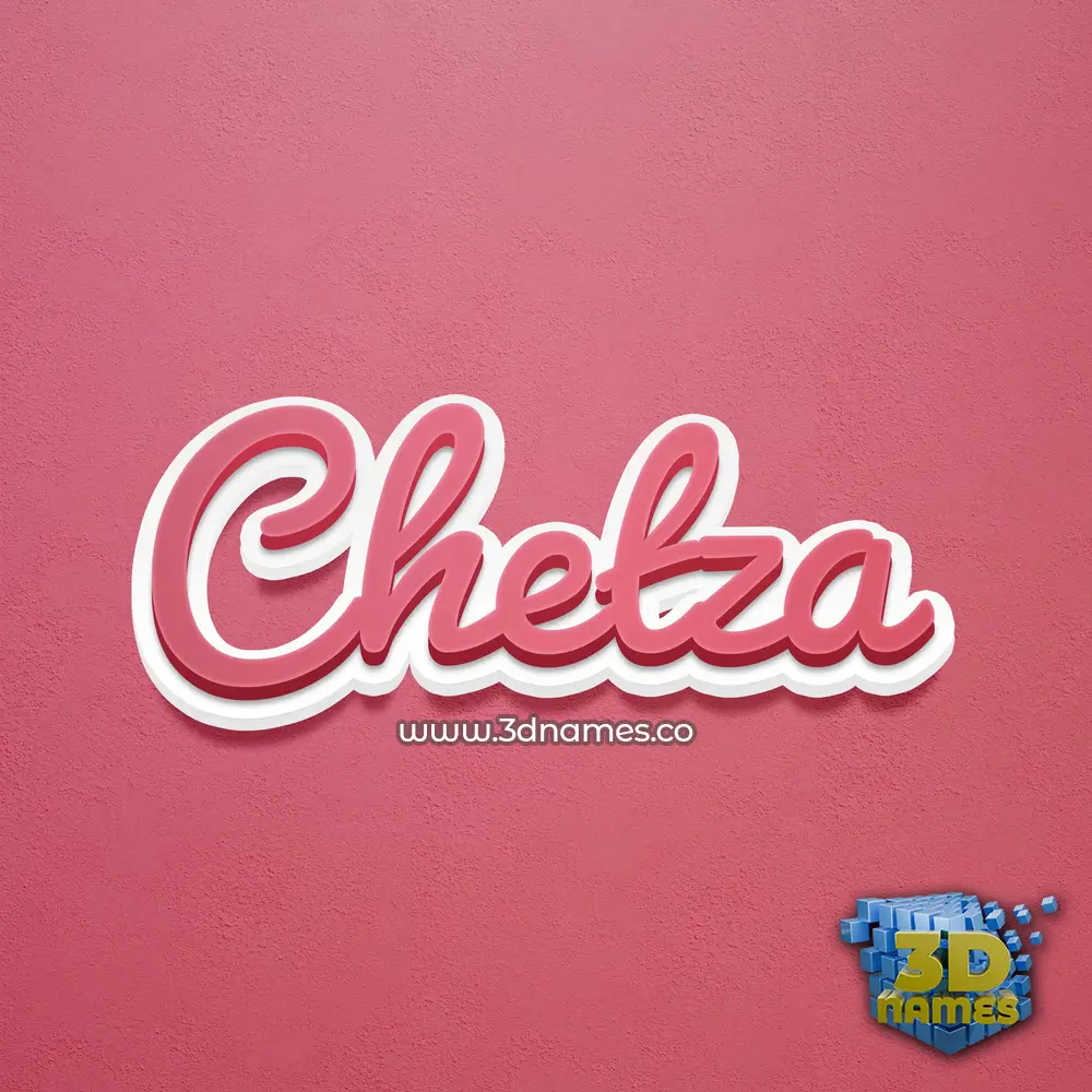 chetza in Red Scribble style - 3D name wallpaper