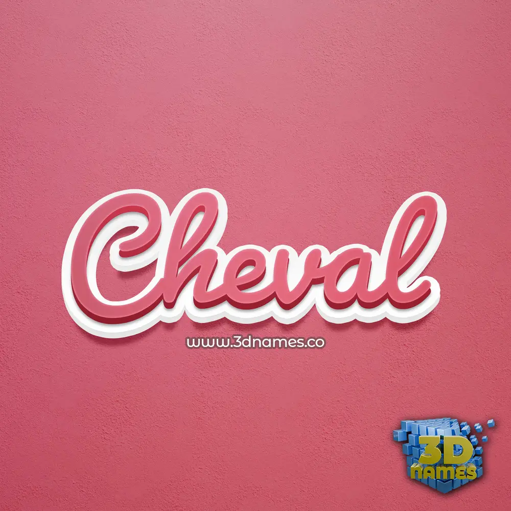 cheval in Red Scribble style - 3D name wallpaper
