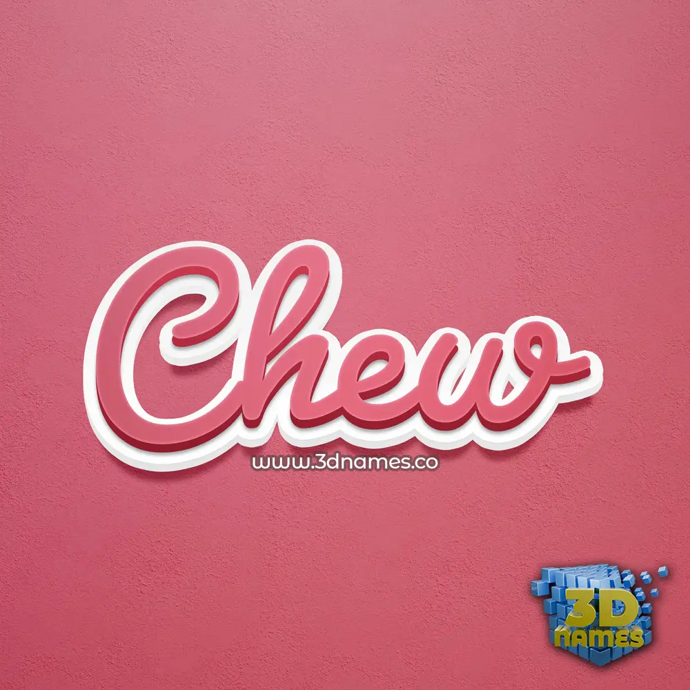chew in Red Scribble style - 3D name wallpaper