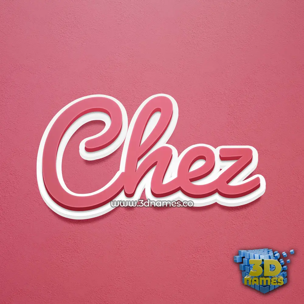 chez in Red Scribble style - 3D name wallpaper