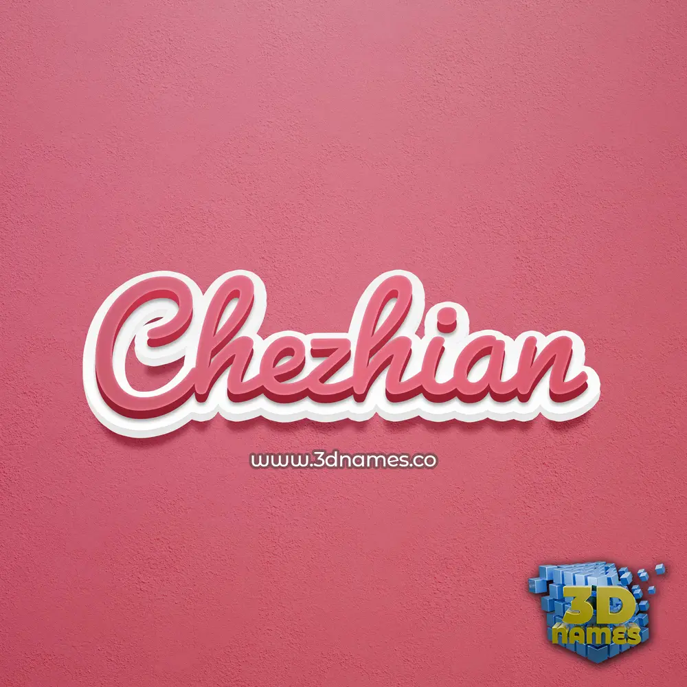 chezhian in Red Scribble style - 3D name wallpaper