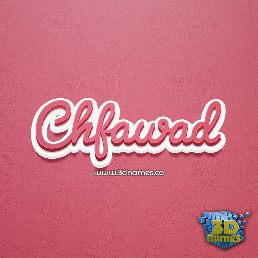 chfawad in Red Scribble style - 3D name wallpaper