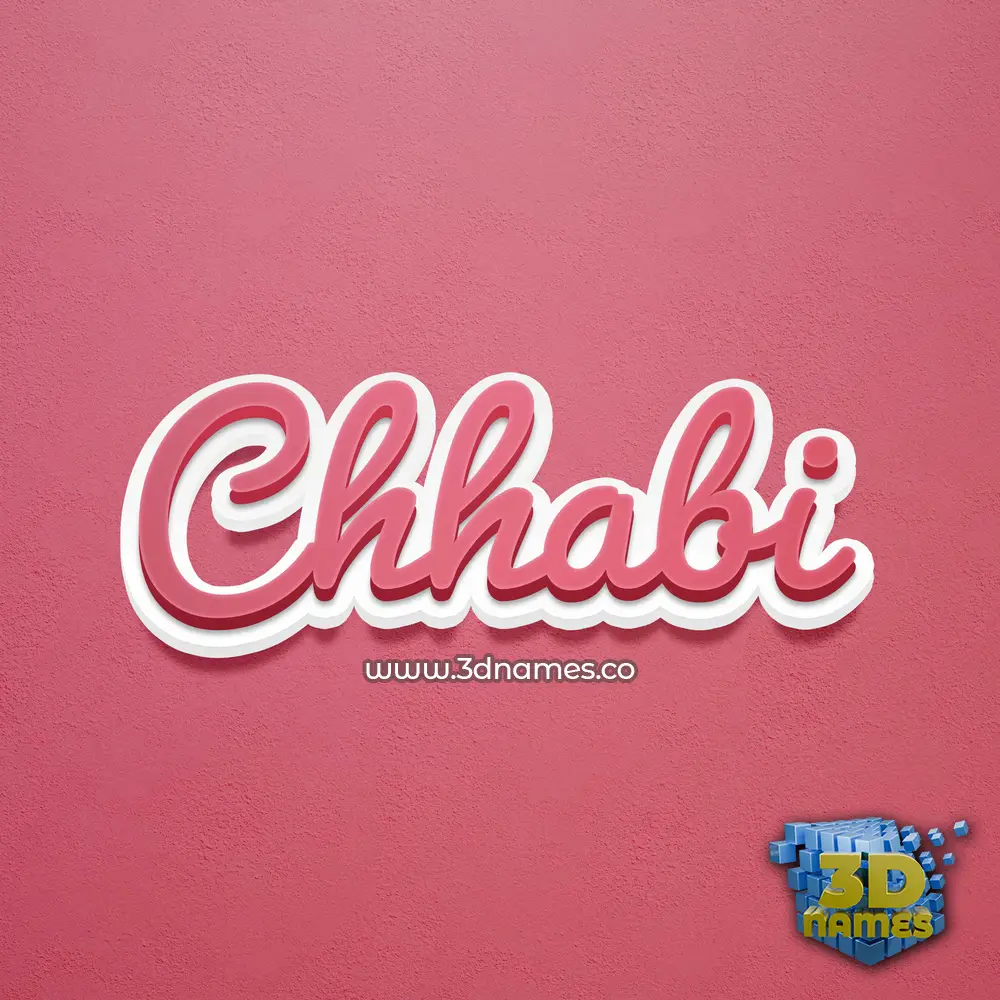 chhabi in Red Scribble style - 3D name wallpaper