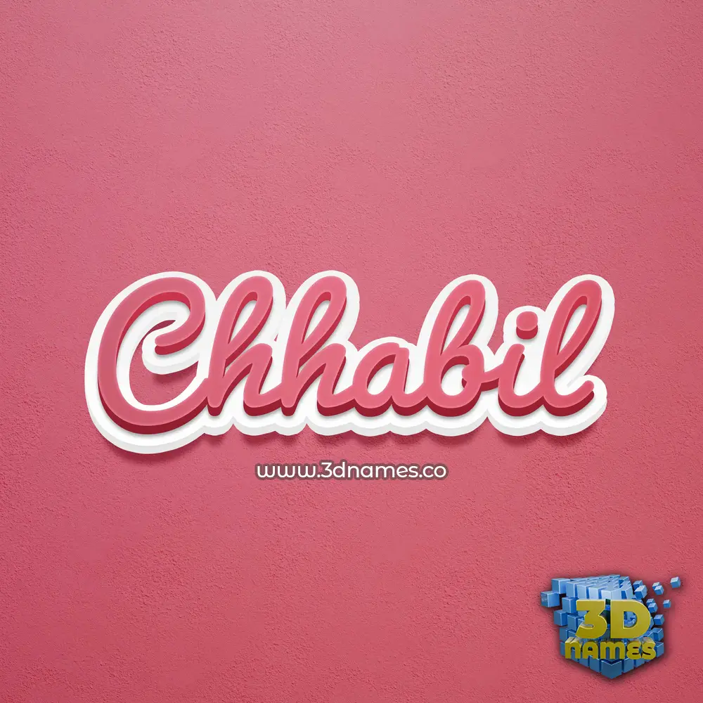 chhabil in Red Scribble style - 3D name wallpaper