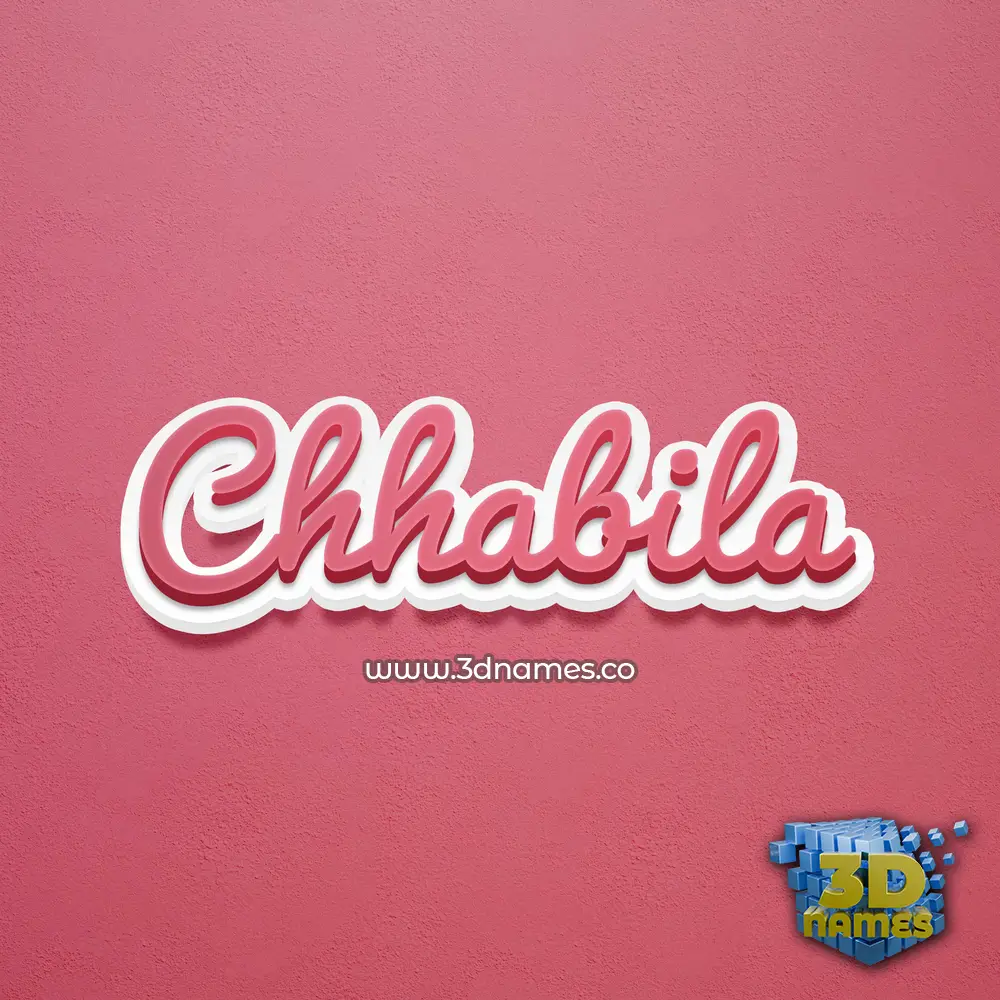 chhabila in Red Scribble style - 3D name wallpaper