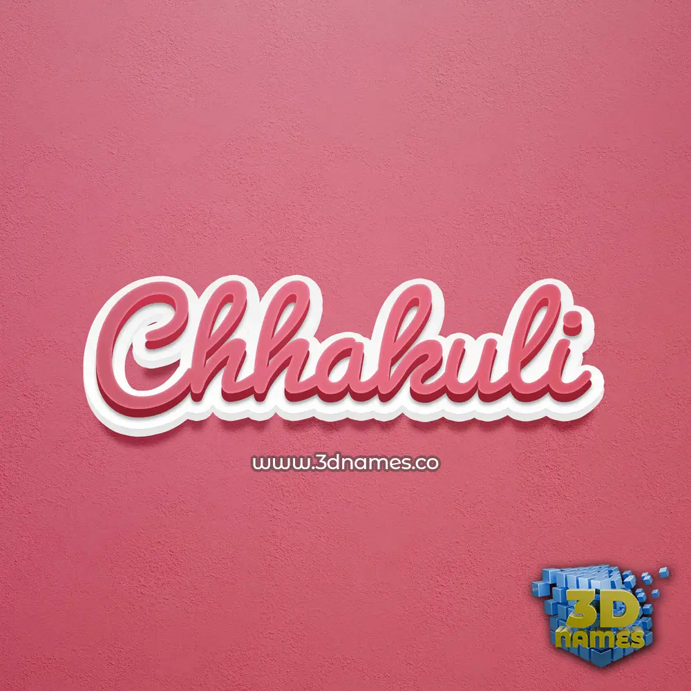 chhakuli in Red Scribble style - 3D name wallpaper