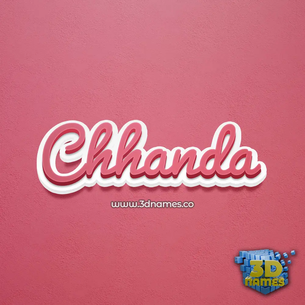 chhanda in Red Scribble style - 3D name wallpaper