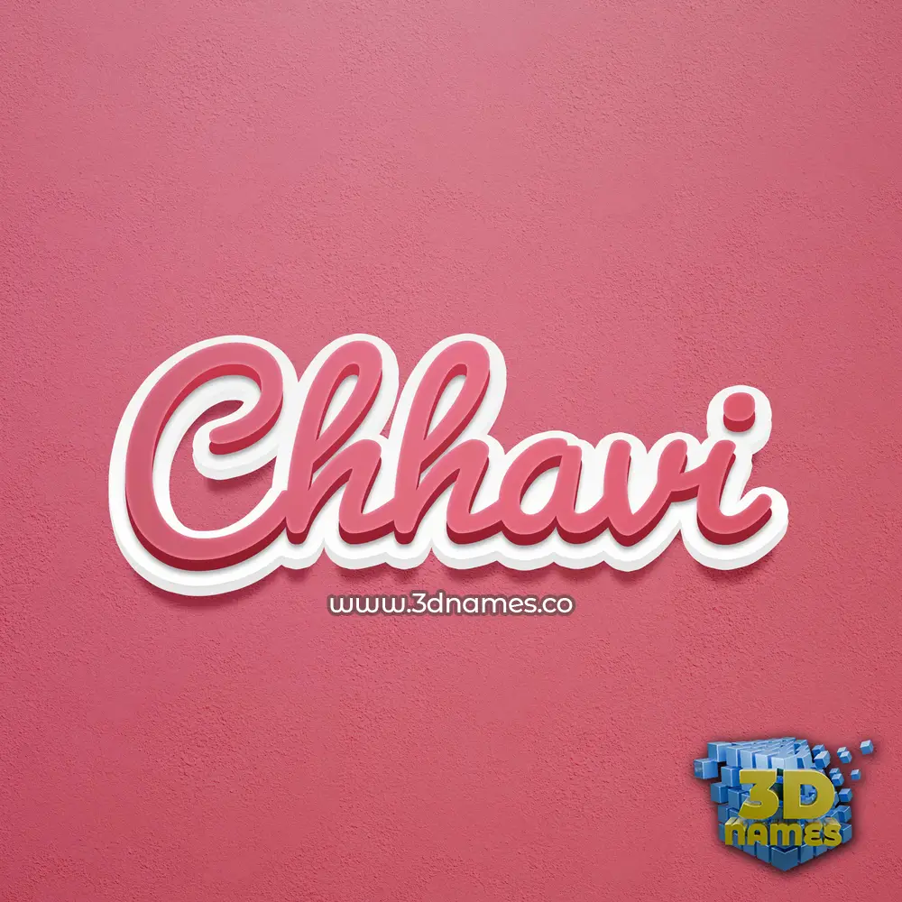 chhavi in Red Scribble style - 3D name wallpaper