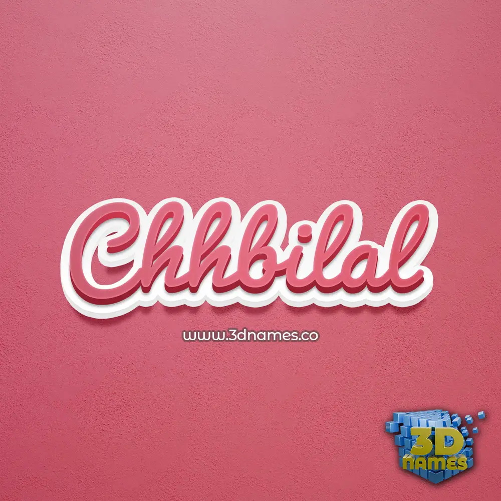 chhbilal in Red Scribble style - 3D name wallpaper