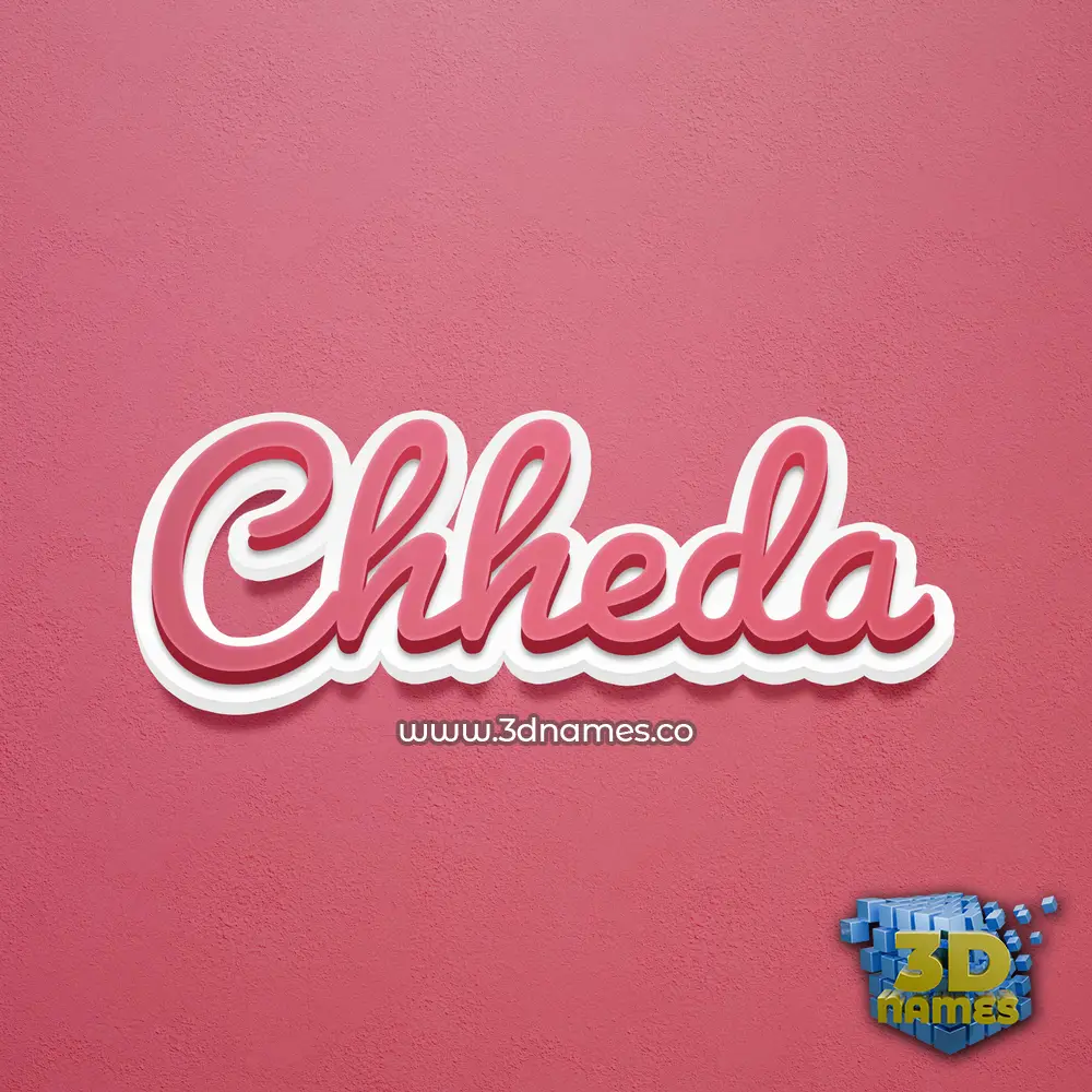 chheda in Red Scribble style - 3D name wallpaper