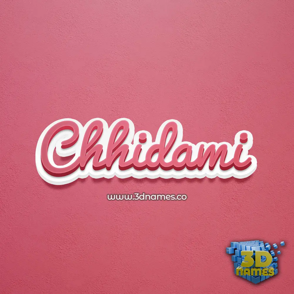 chhidami in Red Scribble style - 3D name wallpaper