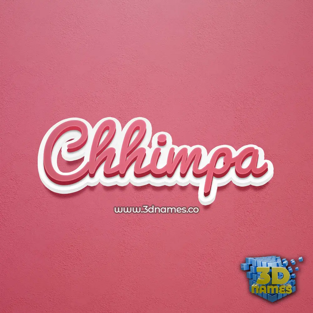 chhimpa in Red Scribble style - 3D name wallpaper