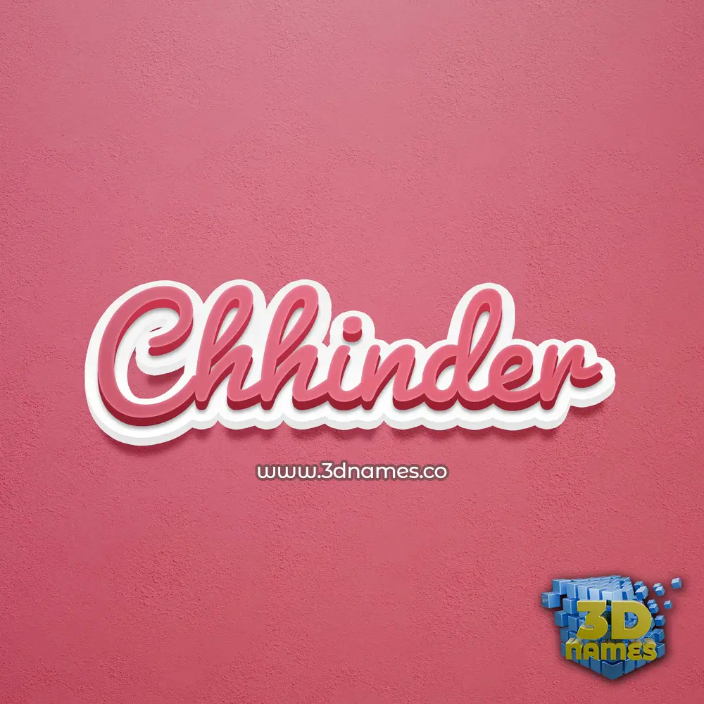 chhinder in Red Scribble style - 3D name wallpaper