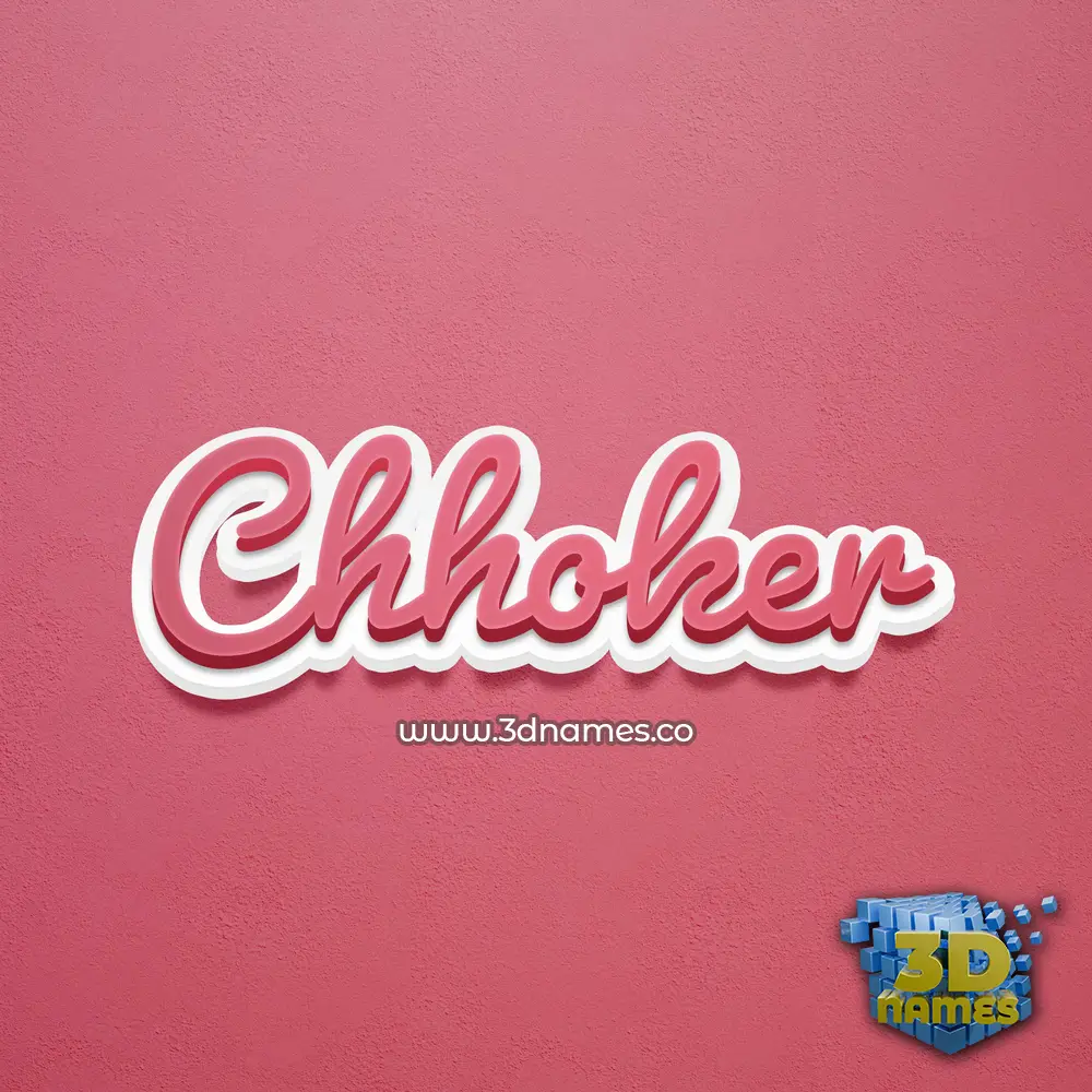chhoker in Red Scribble style - 3D name wallpaper