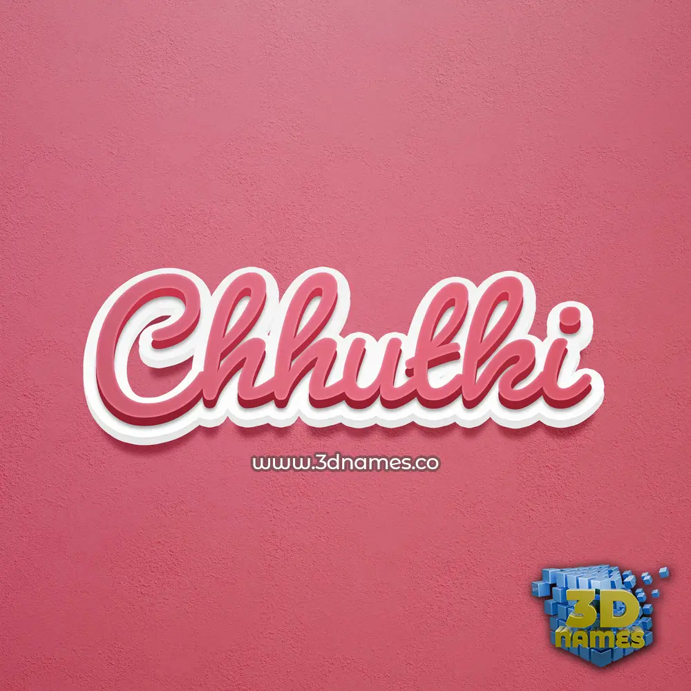 chhutki in Red Scribble style - 3D name wallpaper