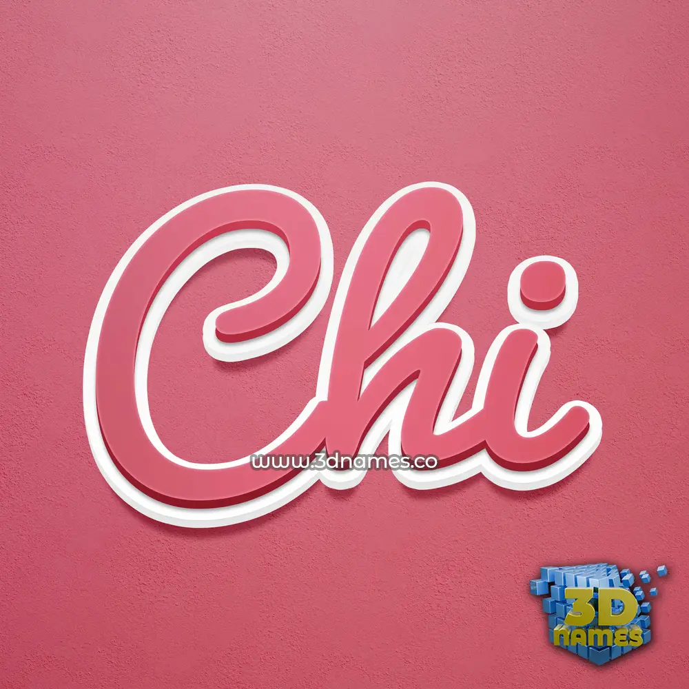 chi in Red Scribble style - 3D name wallpaper