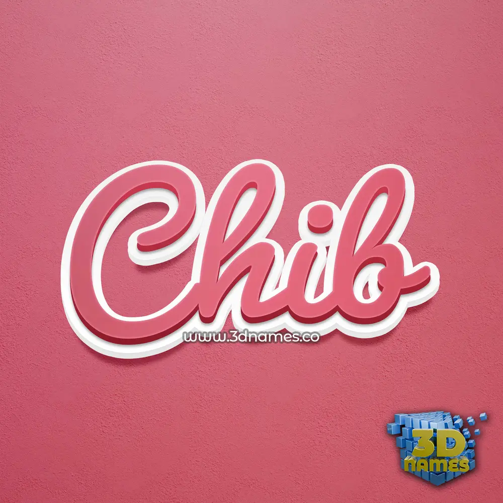 chib in Red Scribble style - 3D name wallpaper