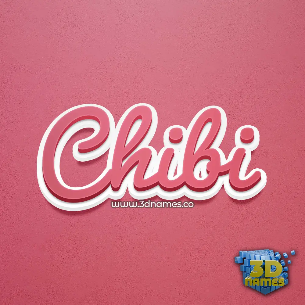 chibi in Red Scribble style - 3D name wallpaper