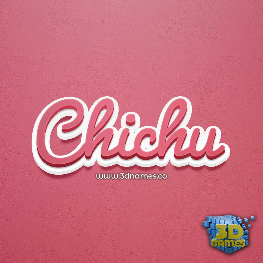 chichu in Red Scribble style - 3D name wallpaper