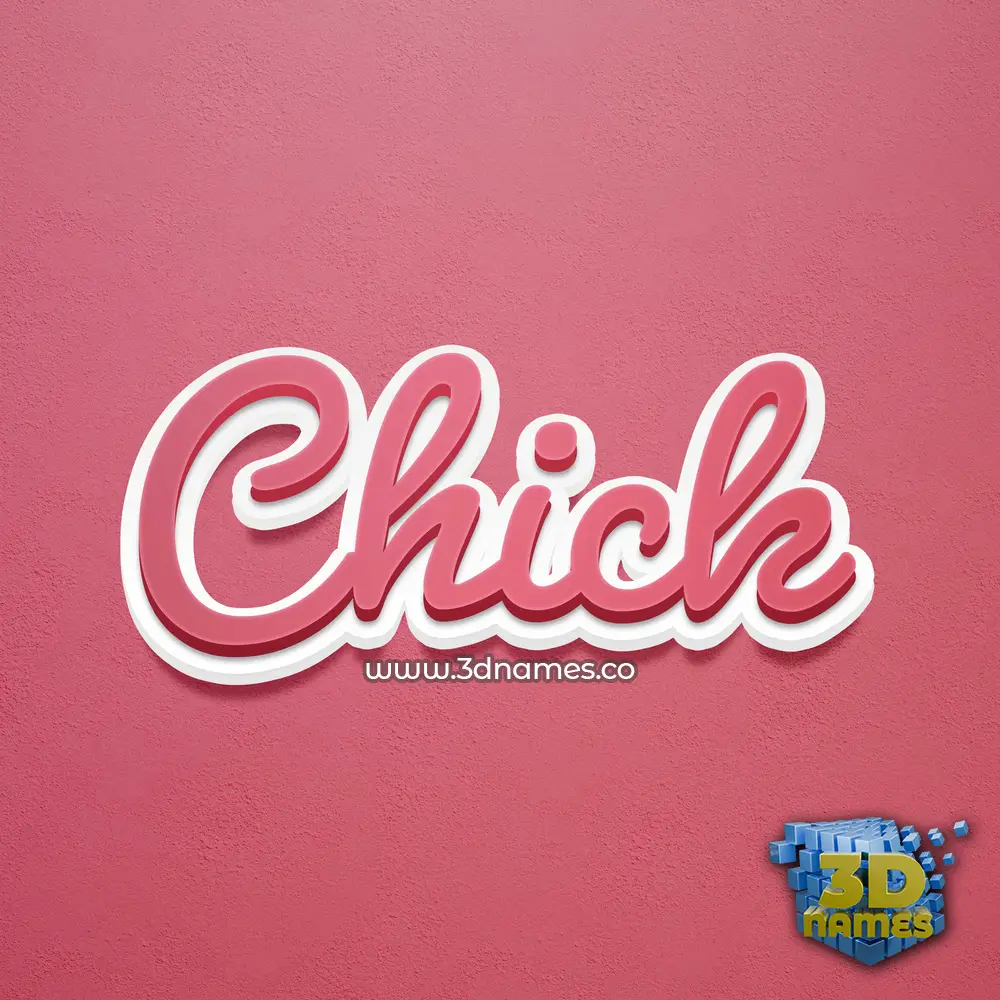 chick in Red Scribble style - 3D name wallpaper
