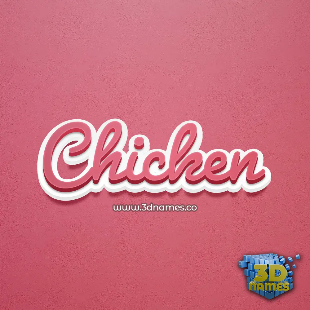 chicken in Red Scribble style - 3D name wallpaper