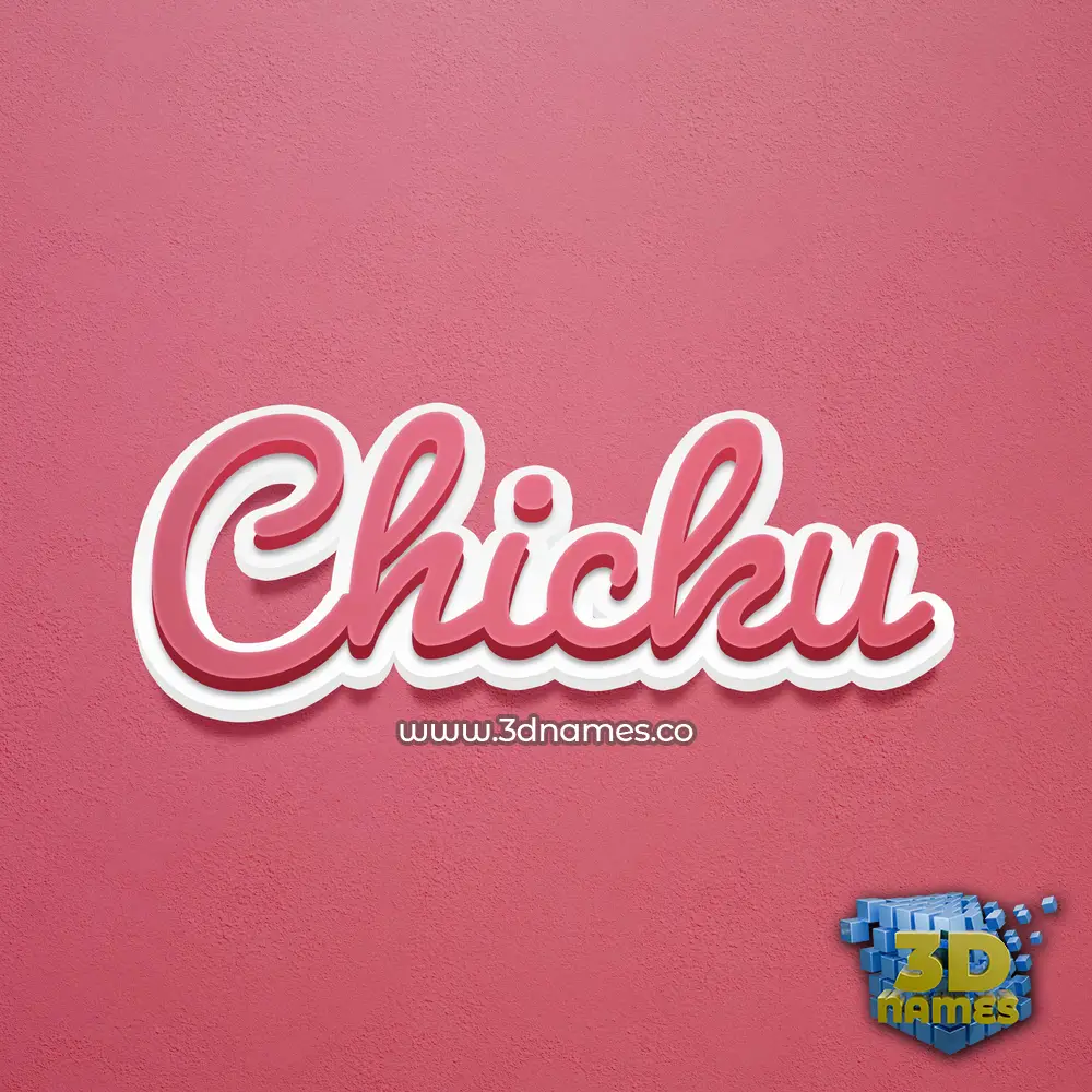 chicku in Red Scribble style - 3D name wallpaper
