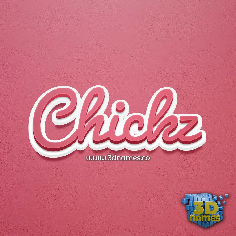 chickz in Red Scribble style - 3D name wallpaper