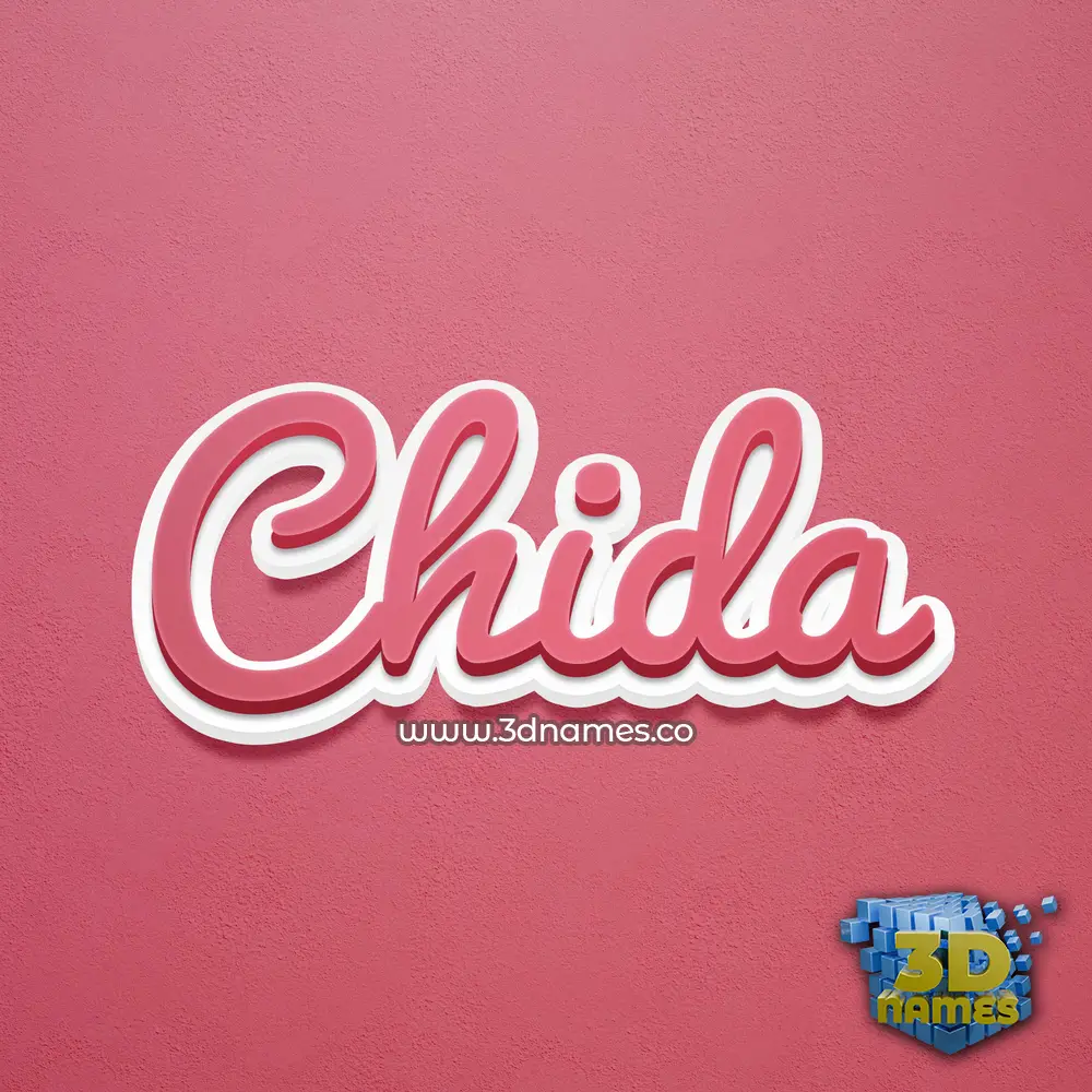 chida in Red Scribble style - 3D name wallpaper