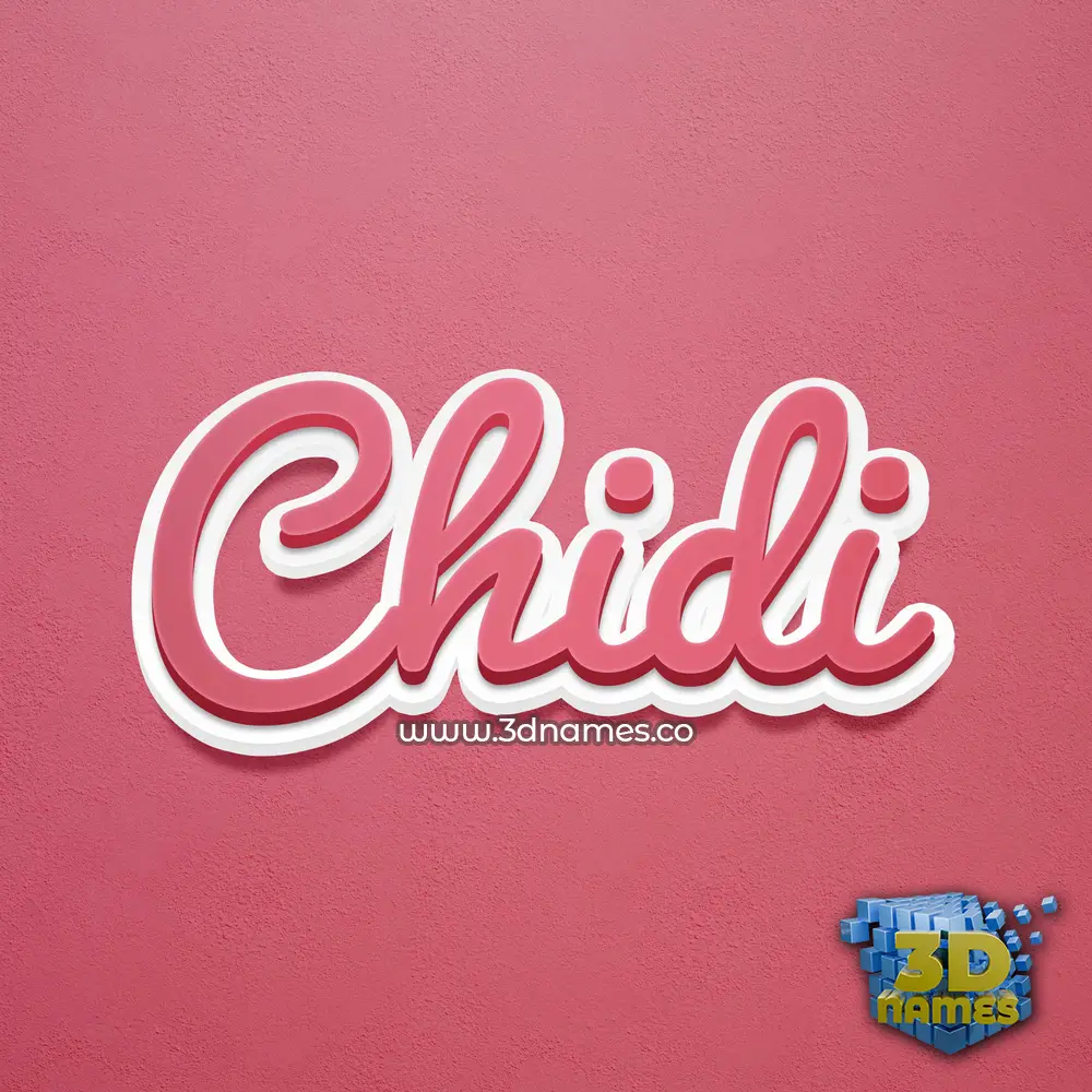 chidi in Red Scribble style - 3D name wallpaper