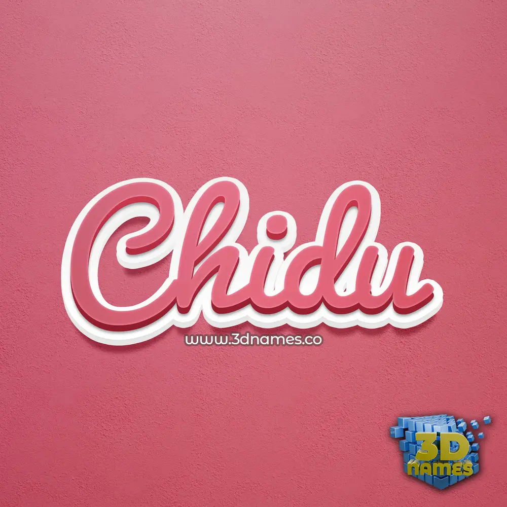 chidu in Red Scribble style - 3D name wallpaper