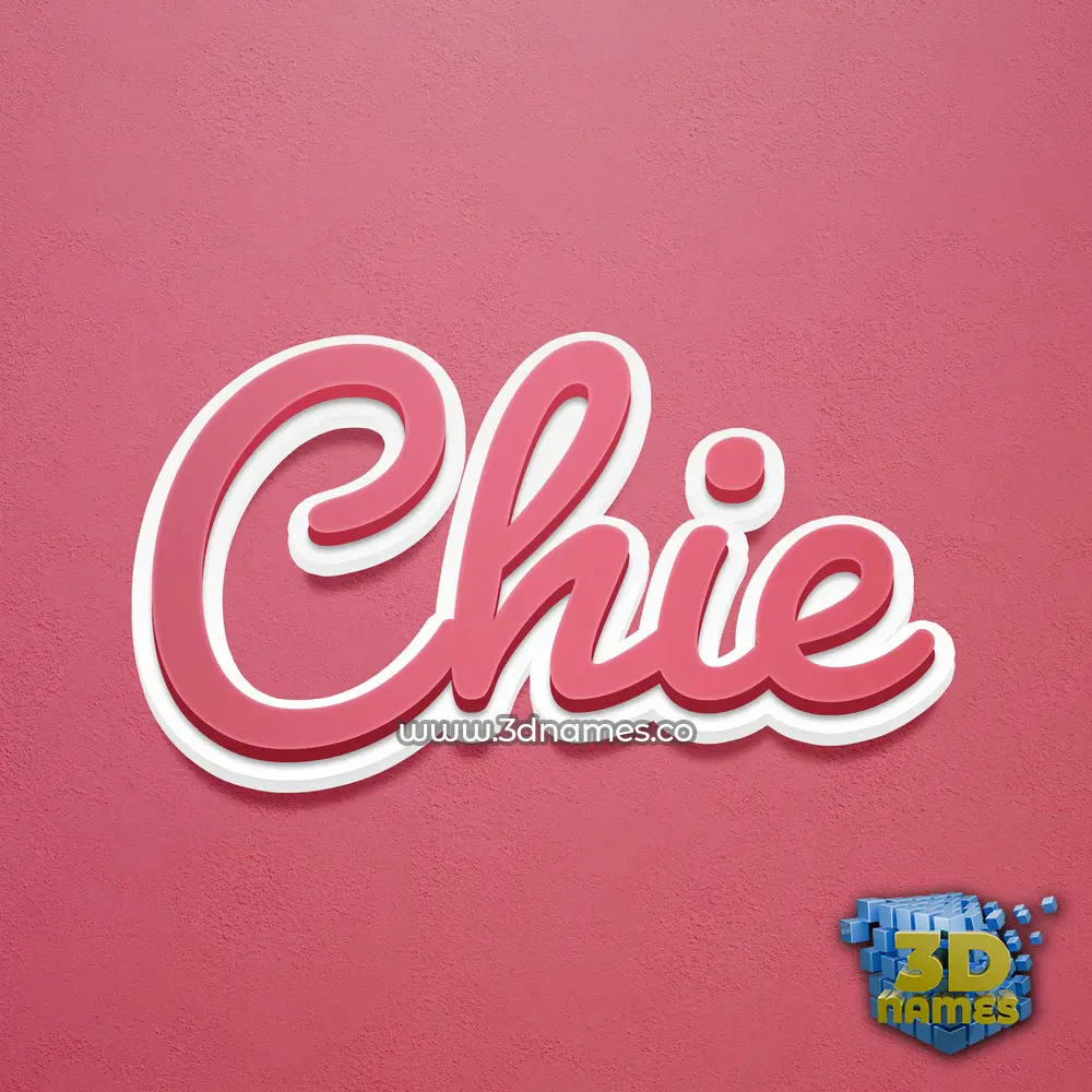chie in Red Scribble style - 3D name wallpaper