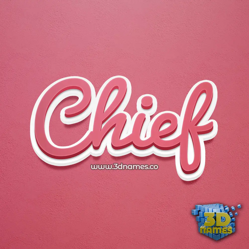 chief in Red Scribble style - 3D name wallpaper