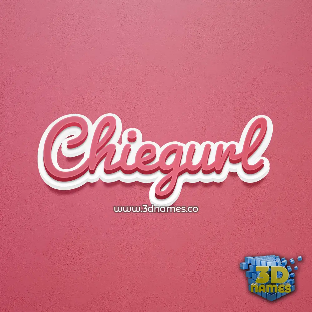 chiegurl in Red Scribble style - 3D name wallpaper