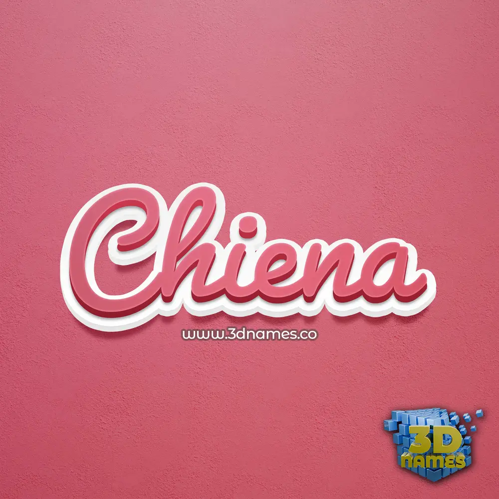 chiena in Red Scribble style - 3D name wallpaper