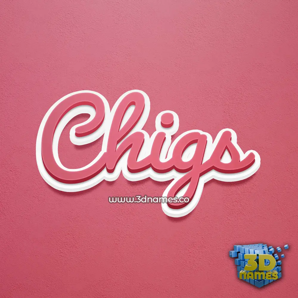 chigs in Red Scribble style - 3D name wallpaper