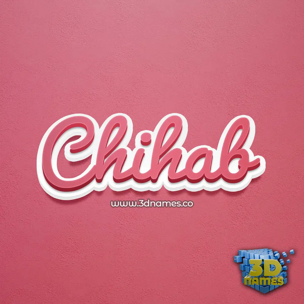 chihab in Red Scribble style - 3D name wallpaper