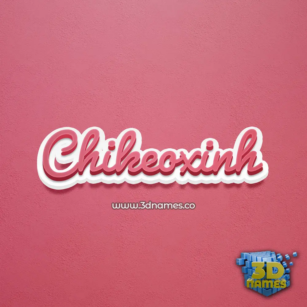 chikeoxinh in Red Scribble style - 3D name wallpaper