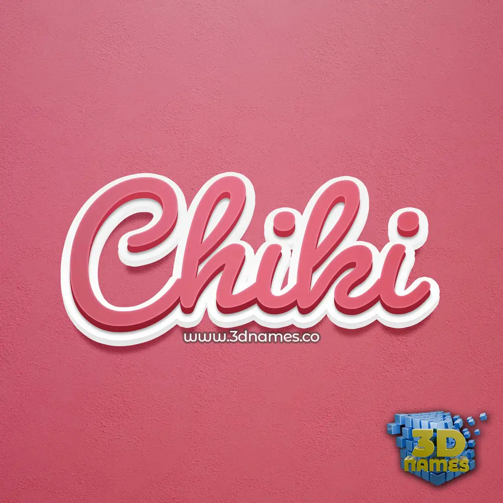 chiki in Red Scribble style - 3D name wallpaper