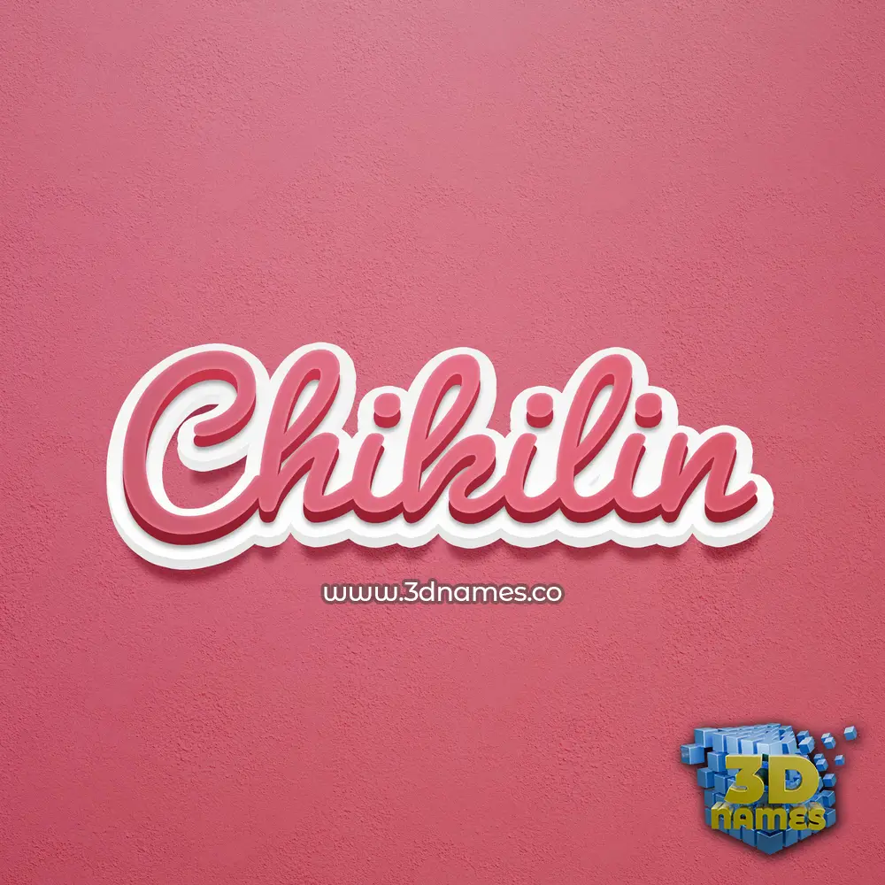 chikilin in Red Scribble style - 3D name wallpaper
