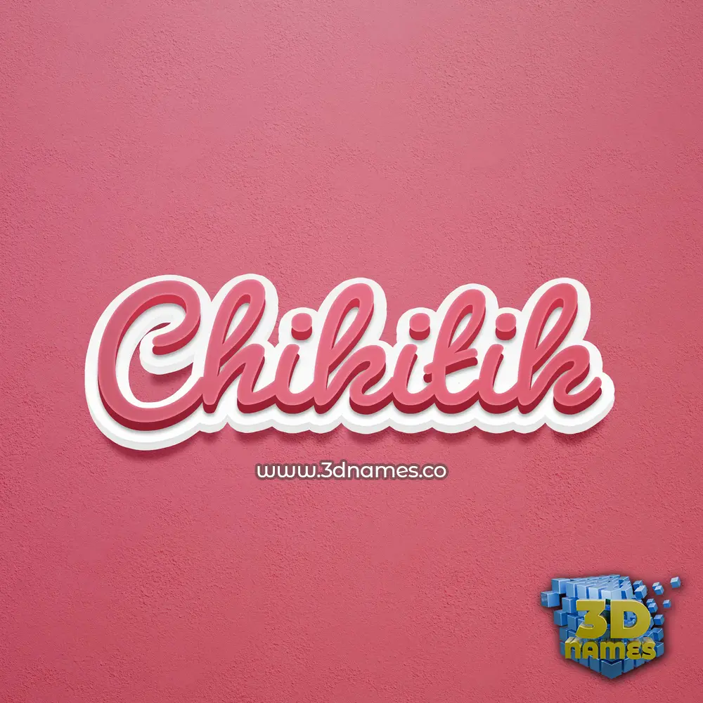 chikitik in Red Scribble style - 3D name wallpaper