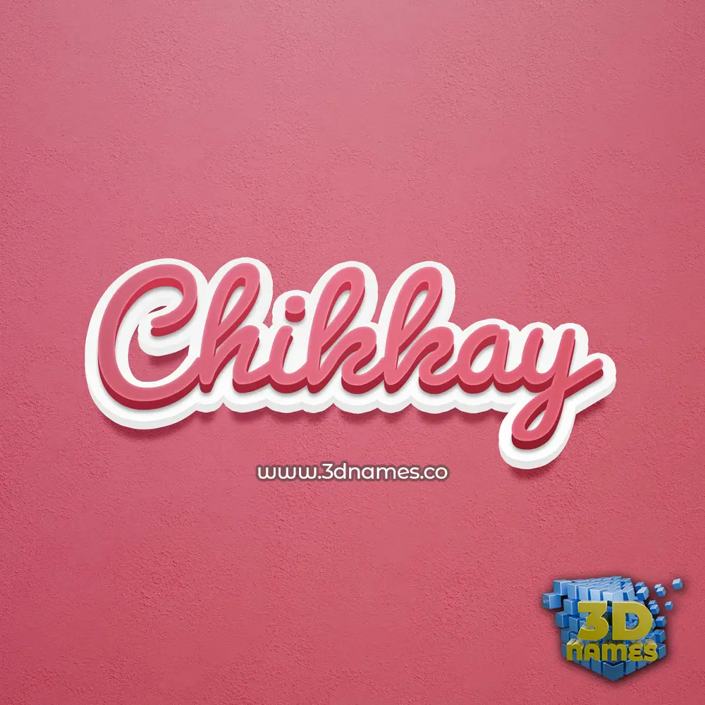 chikkay in Red Scribble style - 3D name wallpaper