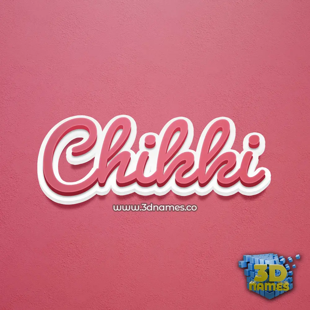 chikki in Red Scribble style - 3D name wallpaper