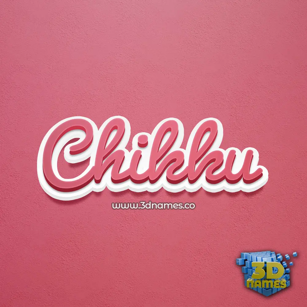chikku in Red Scribble style - 3D name wallpaper