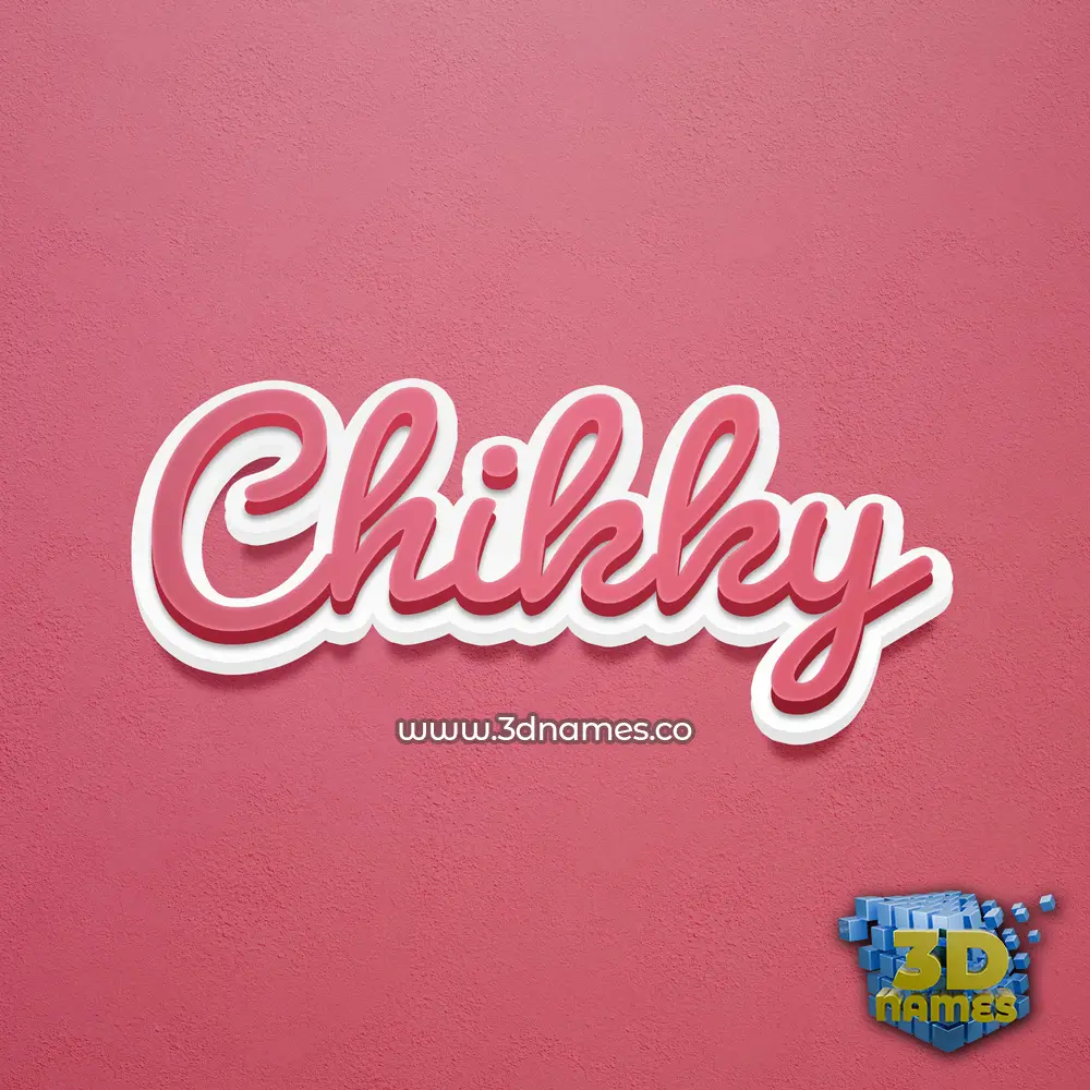 chikky in Red Scribble style - 3D name wallpaper