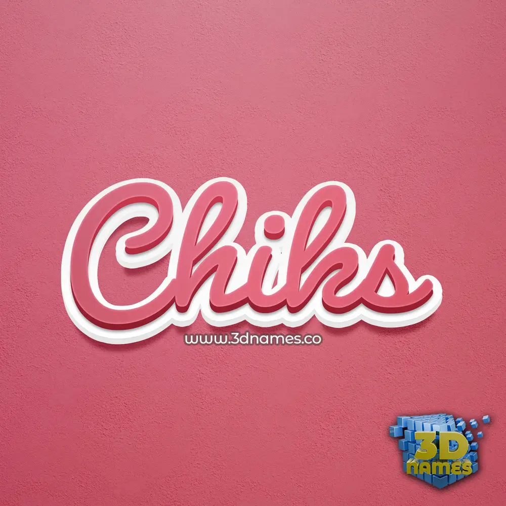 chiks in Red Scribble style - 3D name wallpaper